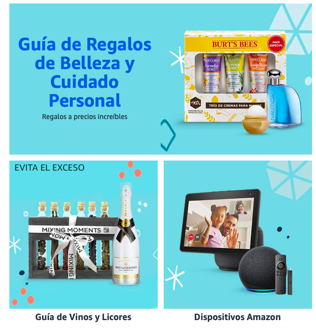Guía de regalos de Belleza, Cuidado personal, Vinos y dispositivos Amazon