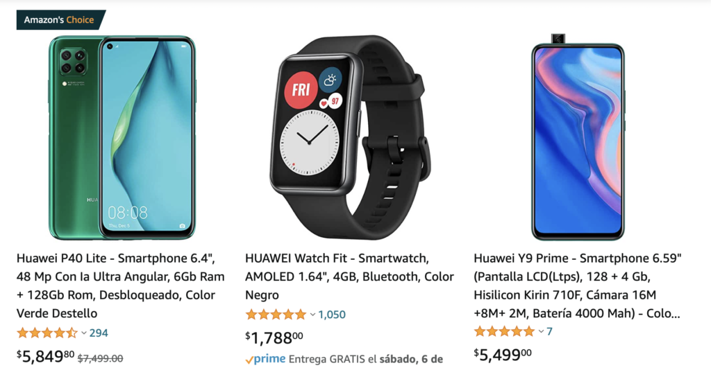 Compra los mejores productos de Huawei con descuentos de hasta 50% y envío gratos en Amazon